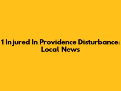 1 Injured In Providence Disturbance: Local News
