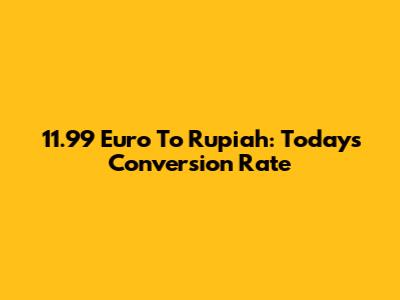 11.99 Euro To Rupiah: Today's Conversion Rate