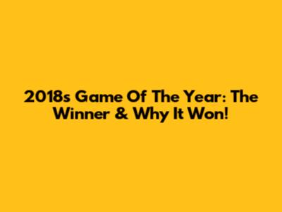 2018's Game Of The Year: The Winner & Why It Won!