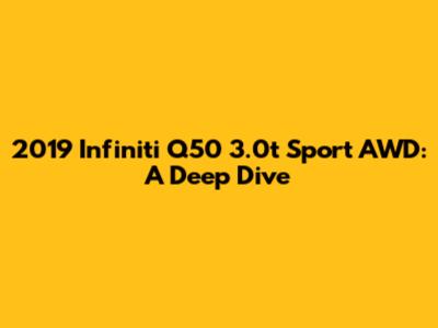 2019 Infiniti Q50 3.0t Sport AWD: A Deep Dive