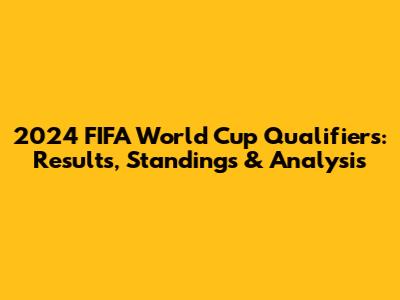 2024 FIFA World Cup Qualifiers: Results, Standings & Analysis