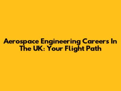 Aerospace Engineering Careers In The UK: Your Flight Path