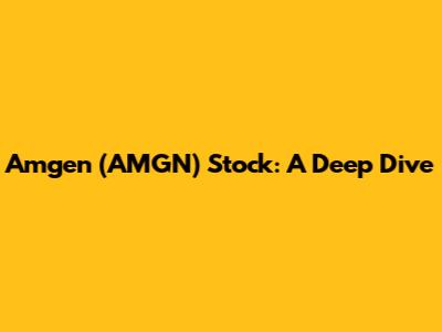 Amgen (AMGN) Stock: A Deep Dive