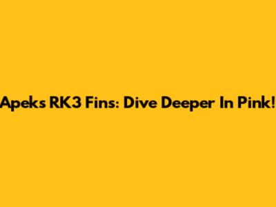 Apeks RK3 Fins: Dive Deeper In Pink!