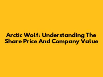 Arctic Wolf: Understanding The Share Price And Company Value