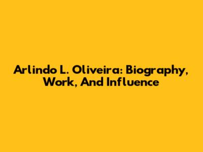 Arlindo L. Oliveira: Biography, Work, And Influence