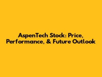 AspenTech Stock: Price, Performance, & Future Outlook