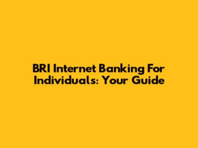 BRI Internet Banking For Individuals: Your Guide