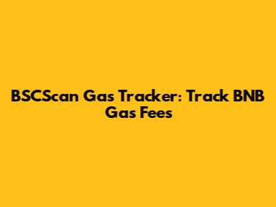 BSCScan Gas Tracker: Track BNB Gas Fees