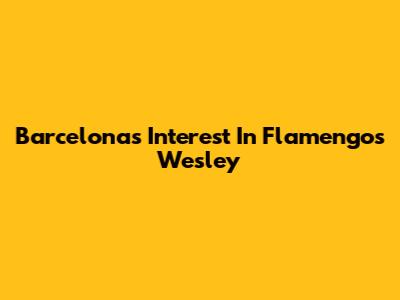 Barcelona's Interest In Flamengo's Wesley