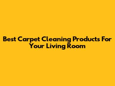 Best Carpet Cleaning Products For Your Living Room