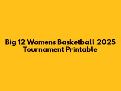 Big 12 Women's Basketball 2025 Tournament Printable