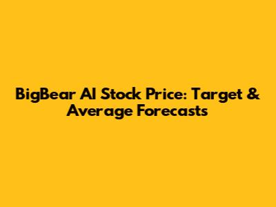 BigBear AI Stock Price: Target & Average Forecasts