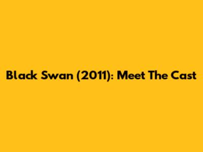 Black Swan (2011): Meet The Cast