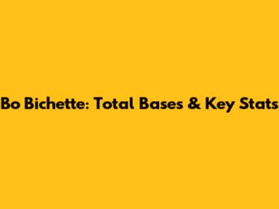 Bo Bichette: Total Bases & Key Stats