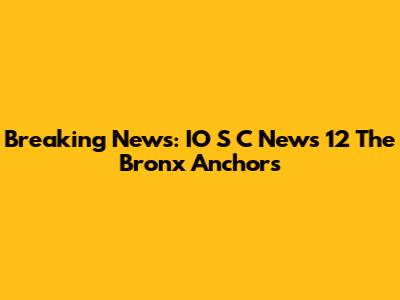 Breaking News: IO S C News 12 The Bronx Anchors