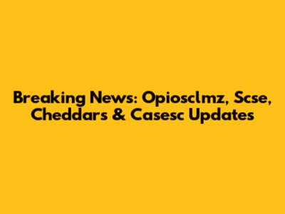 Breaking News: Opiosclmz, Scse, Cheddars & Casesc Updates