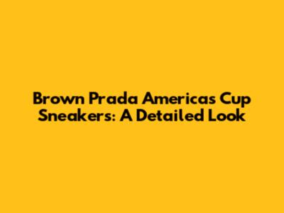 Brown Prada America's Cup Sneakers: A Detailed Look