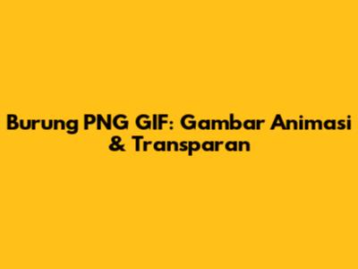 Burung PNG GIF: Gambar Animasi & Transparan