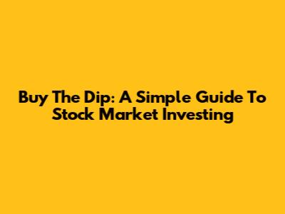 Buy The Dip: A Simple Guide To Stock Market Investing