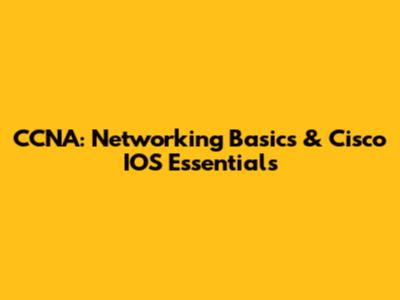 CCNA: Networking Basics & Cisco IOS Essentials