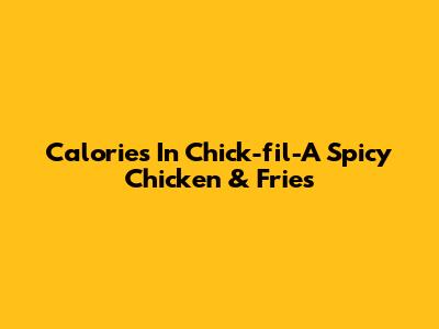 Calories In Chick-fil-A Spicy Chicken & Fries