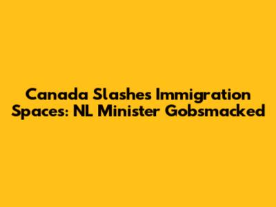 Canada Slashes Immigration Spaces: NL Minister Gobsmacked