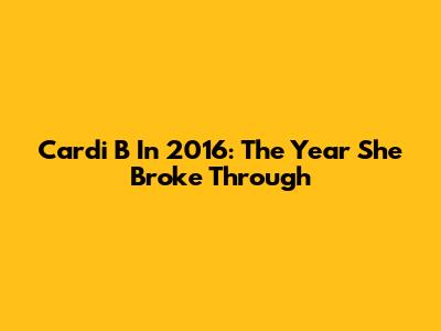 Cardi B In 2016: The Year She Broke Through