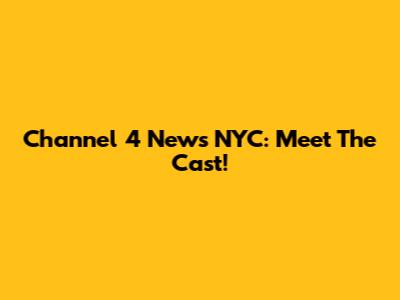 Channel 4 News NYC: Meet The Cast!