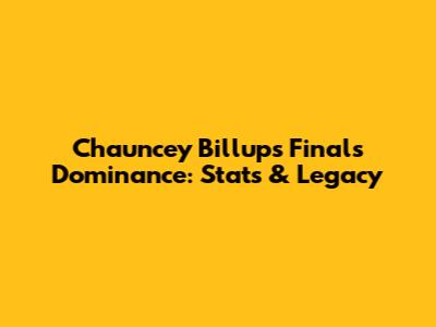 Chauncey Billups' Finals Dominance: Stats & Legacy