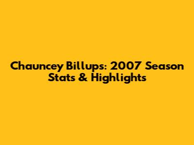 Chauncey Billups: 2007 Season Stats & Highlights