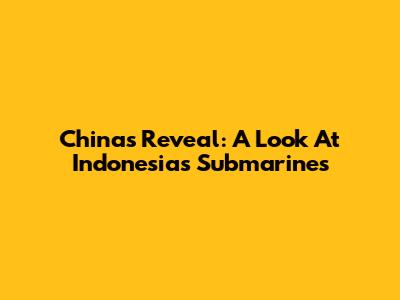 China's Reveal: A Look At Indonesia's Submarines