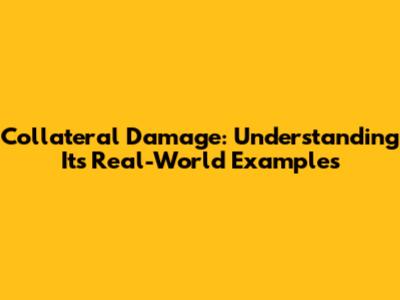 Collateral Damage: Understanding Its Real-World Examples