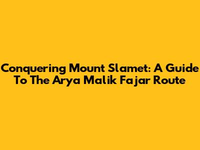 Conquering Mount Slamet: A Guide To The Arya Malik Fajar Route