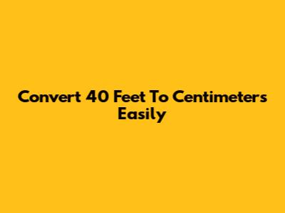 Convert 40 Feet To Centimeters Easily