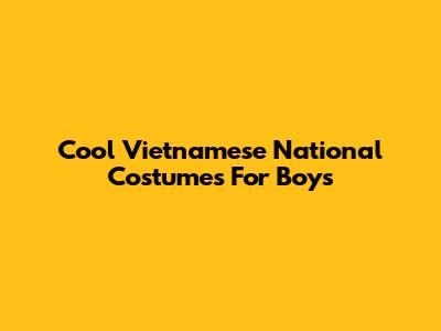 Cool Vietnamese National Costumes For Boys