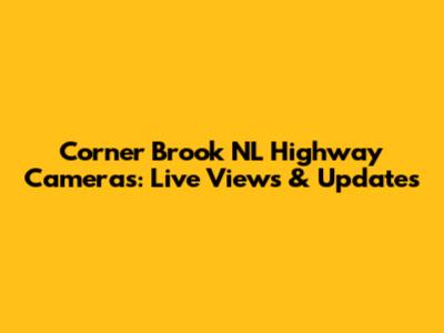 Corner Brook NL Highway Cameras: Live Views & Updates