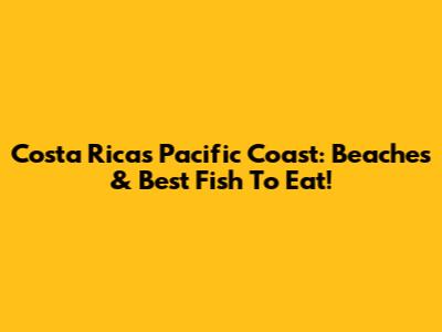 Costa Rica's Pacific Coast: Beaches & Best Fish To Eat!