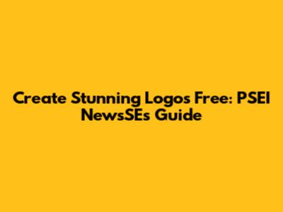 Create Stunning Logos Free: PSEI NewsSE's Guide