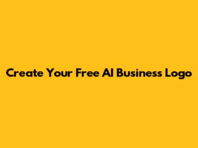 Create Your Free AI Business Logo