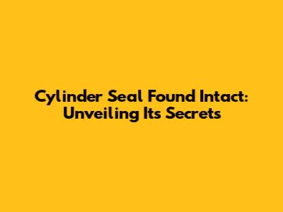 Cylinder Seal Found Intact: Unveiling Its Secrets