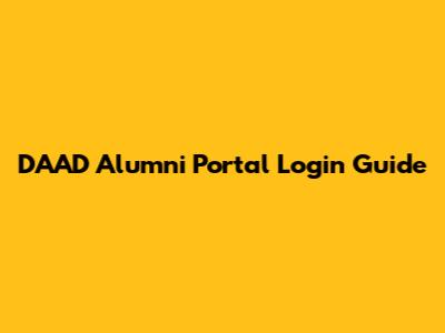 DAAD Alumni Portal Login Guide