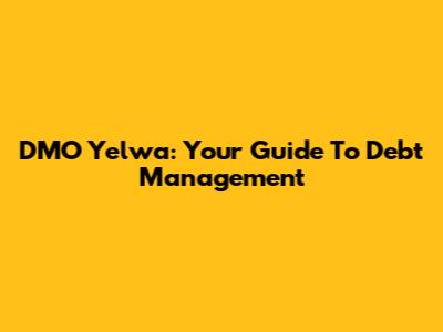 DMO Yelwa: Your Guide To Debt Management