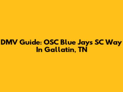 DMV Guide: OSC Blue Jays SC Way In Gallatin, TN
