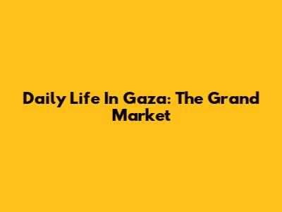 Daily Life In Gaza: The Grand Market