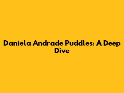 Daniela Andrade Puddles: A Deep Dive