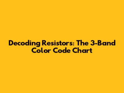 Decoding Resistors: The 3-Band Color Code Chart
