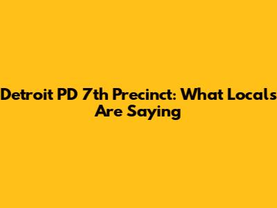 Detroit PD 7th Precinct: What Locals Are Saying