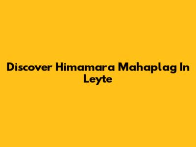 Discover Himamara Mahaplag In Leyte