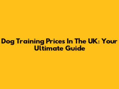 Dog Training Prices In The UK: Your Ultimate Guide